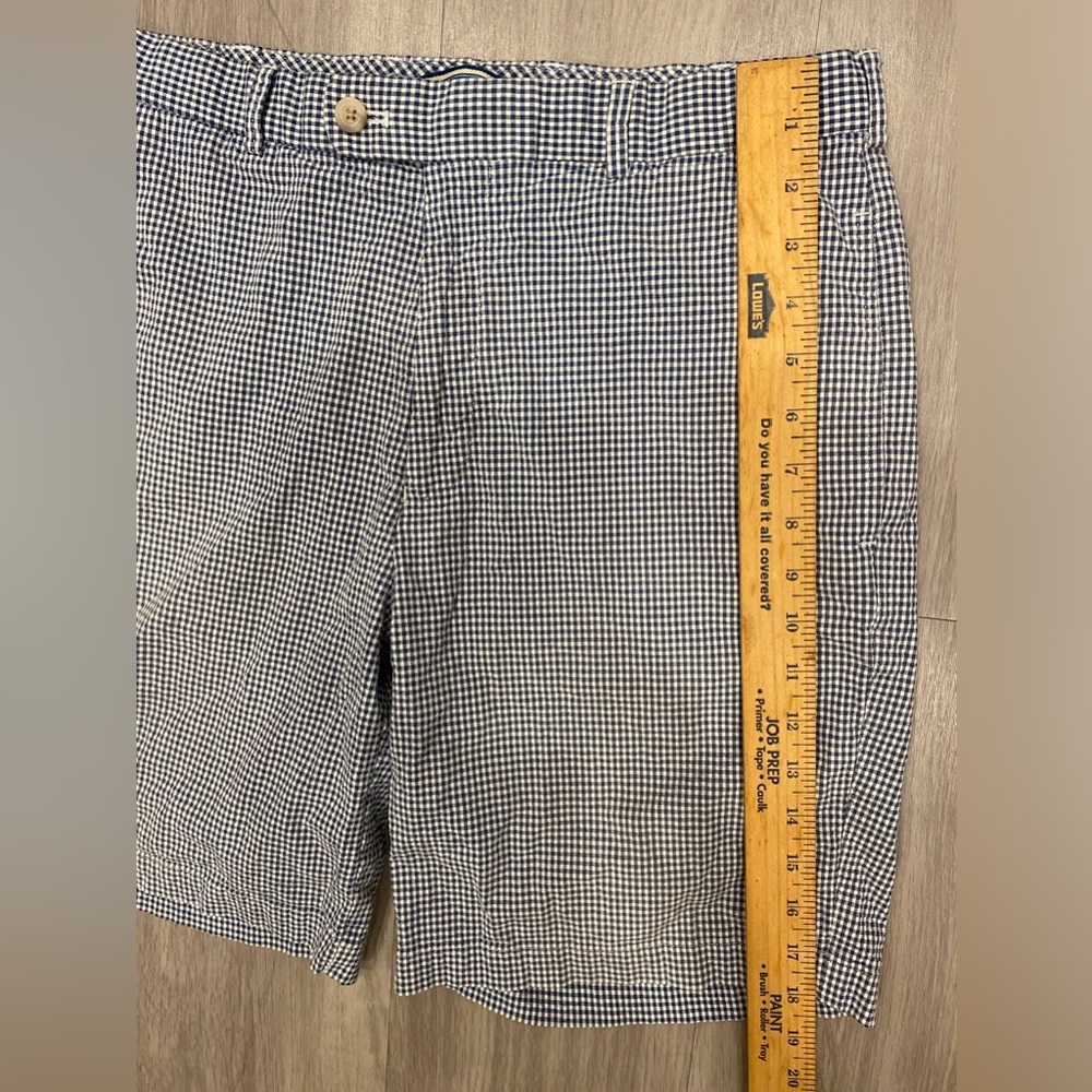 Peter Millar Gingham Checked Blue White Cotton Sh… - image 3